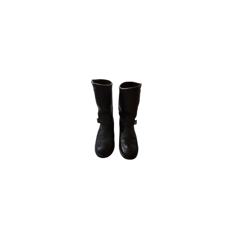 Men's Cody James Size 12 M BLACK LEATHER Motorcycle Work BOOTS C11320 Pull-On